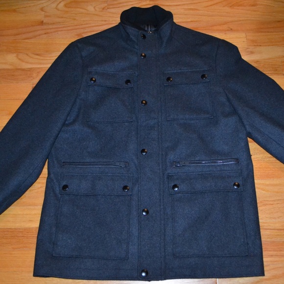Men’s Express wool coat, size large - Picture 2 of 9